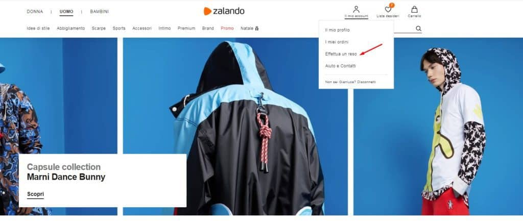 Effettuare un reso su Zalando